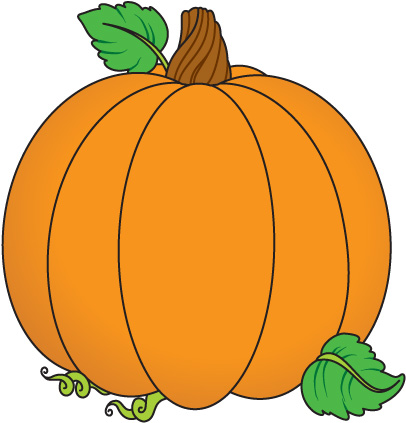 Pumpkins And Fall Leaves Clipart