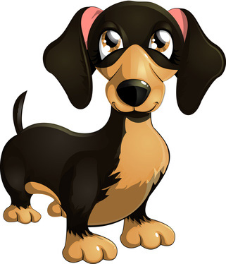 Clip Art of Cartoon Dachshund Dog - Clip Art of Dogs