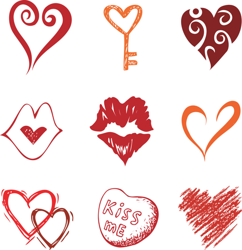Different Heart icons design vector set 05 - Other Icons free download