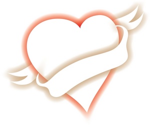 Love Clipart Image - Heart with a blank banner wrapped around it ...