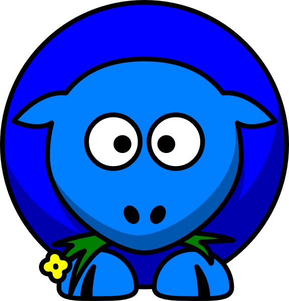 Sheep Blue Two Toned Looking Cross Eyed Clip Art ...