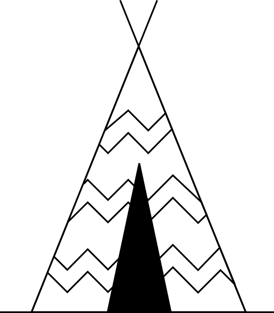 Teepee clipart black and white
