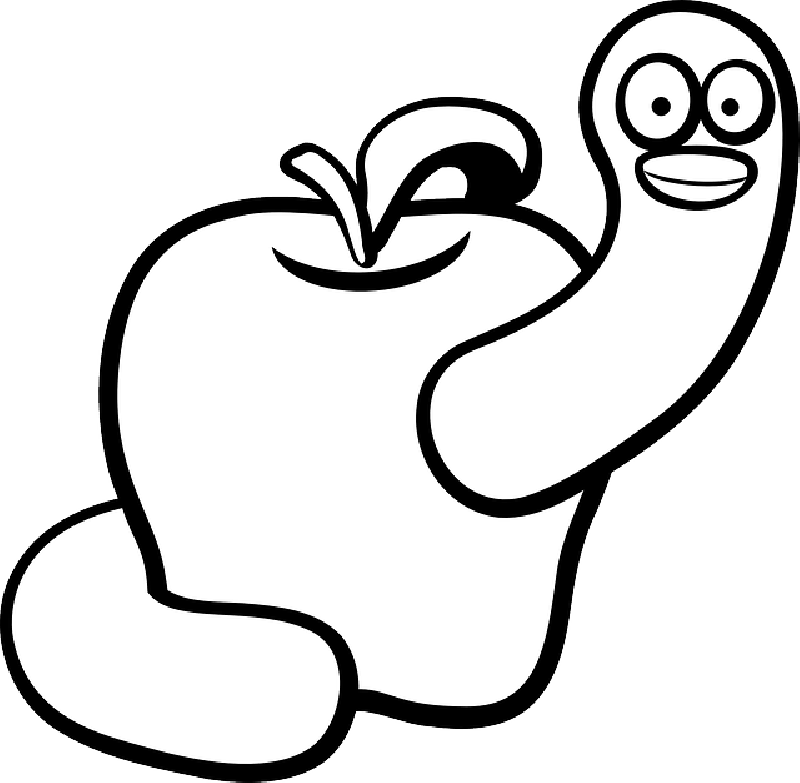 566 views BLACK, APPLE, FRUIT, APPLES, WORM, OUTLINE, DRAWING - Public ...