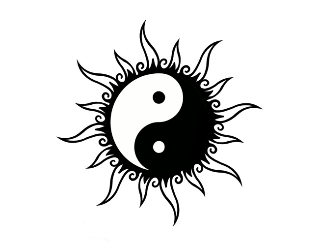 Tribal Yin Yang Tattoo Design