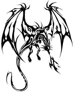 Iconic Dragons Tattoo Tribal Vector Misterelements37596854 ...