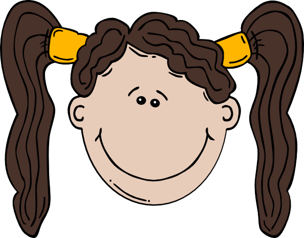 A Cartoon Girl With Brown Hair