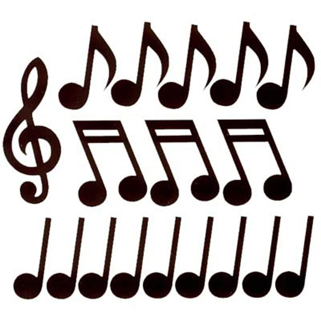 Pack of 18 Black Music Note Cutouts Rock and Roll 50s Musicals ...