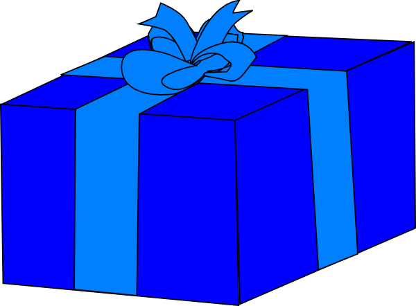 Blue Gift Box clip art - vector clip art online, royalty free ...