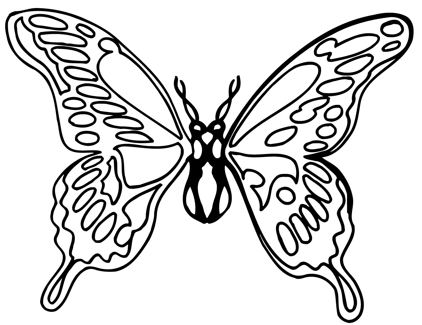 free black and white clipart of butterflies - photo #16