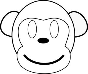 Monkey Outline Happy clip art - vector clip art online, royalty ...