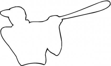 Baseball Player Outline Coloring Page Super Coloring