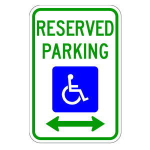 R7-8 Reserved (for Handicap) Parking Sign. Text With Wheelchair ...