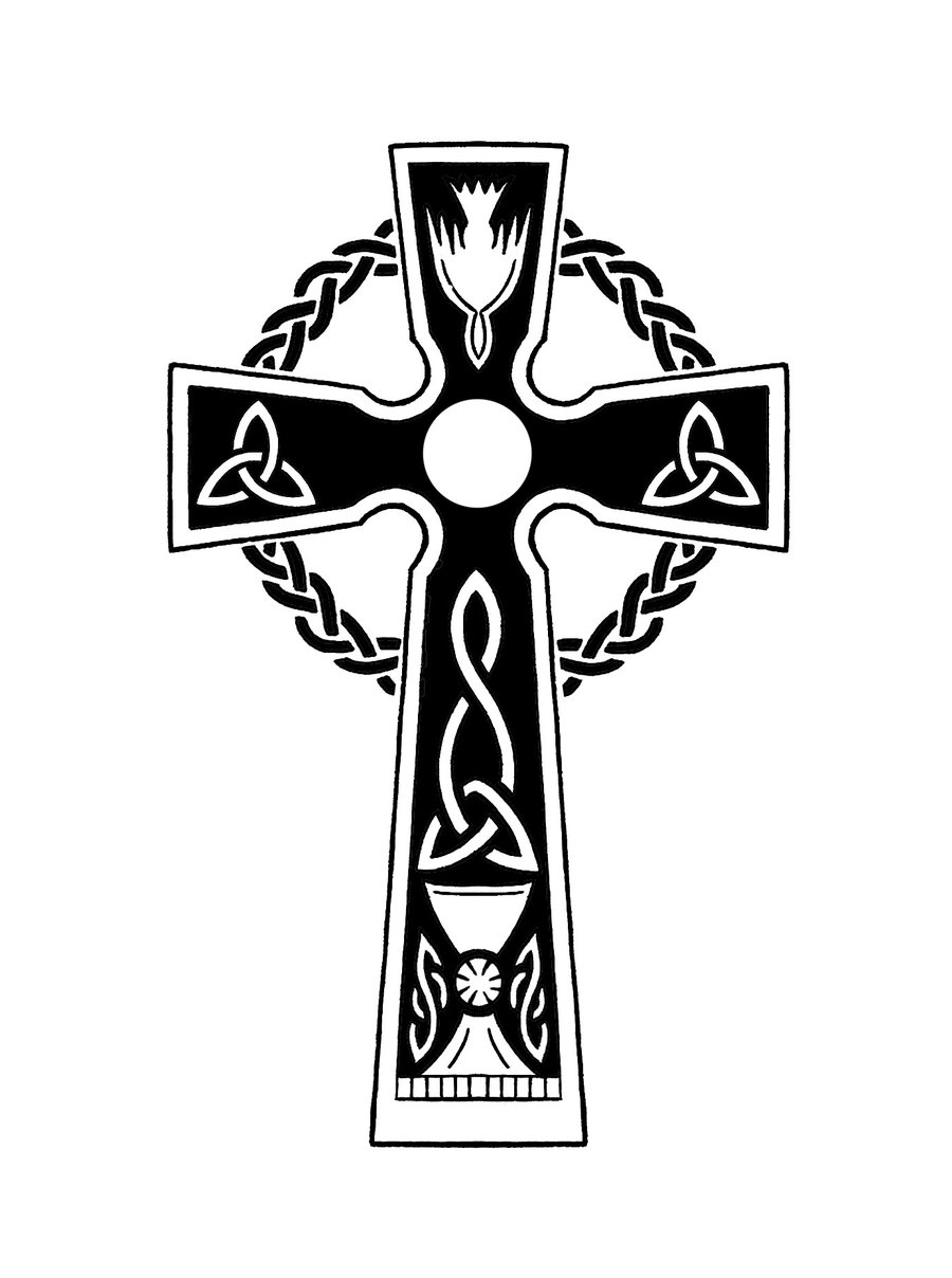 Celtic Cross With Tribal Influences