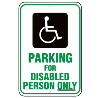 ADA Symbol, Parking for Disabled Person Only Sign | Barco Products