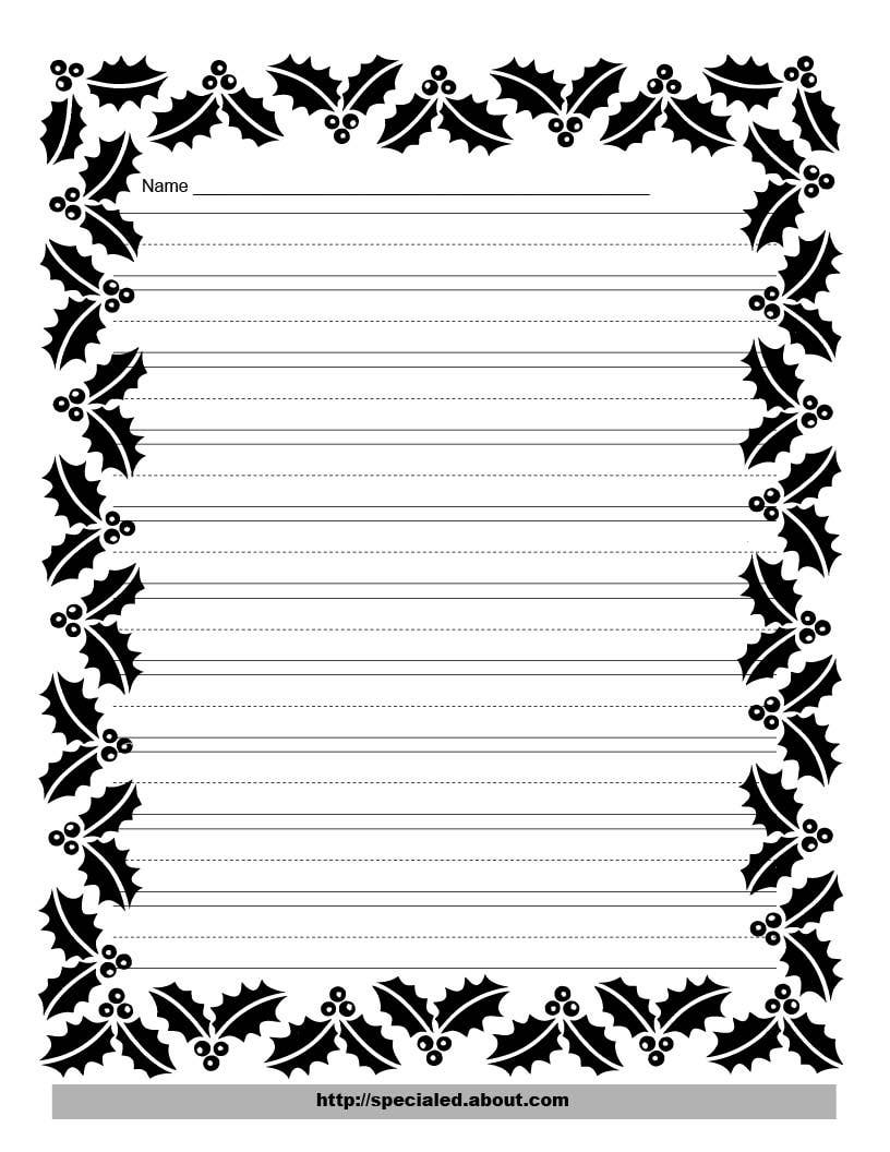 Christmas Writing Paper Free Printables