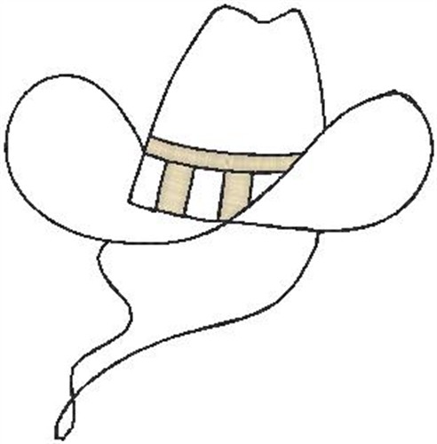 Cultural Embroidery Design: Cowboy Hat Outline from Hirsch