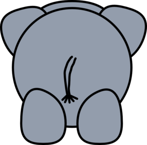 Elephant Rear clip art - vector clip art online, royalty free ...