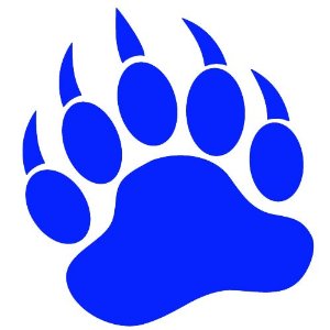GRIZZLY BEAR PAW PRINT 3.5" BLUE Vinyl Decal Window Sticker for ...