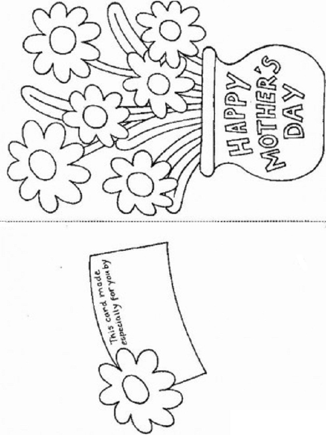 Printable Happy Mother's Day Greeting Card Template | Coloring
