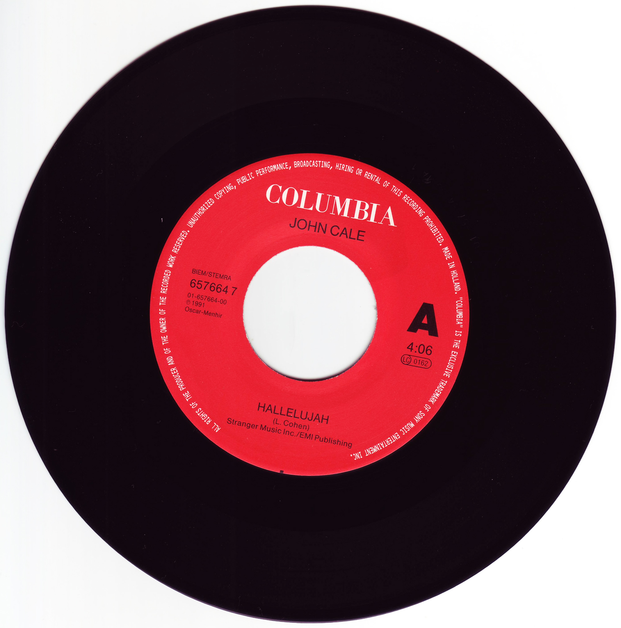 I'm Your Fan – The Cale-Cohen Hallelujah 45 RPM Vinyl Record ...