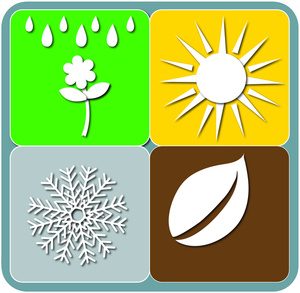 Seasons Clipart Image - Season Icon - Winter, Spring, Summer and Fall