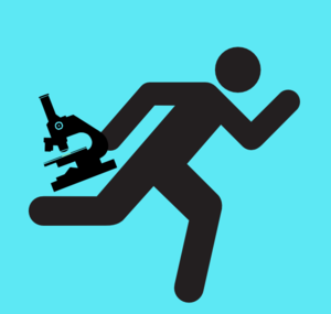 Running Man With Microscope clip art - vector clip art online ...