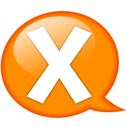 Speech balloon orange x Icon | Speech Balloon Orange Iconset ...