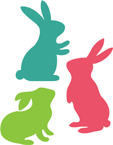 Silhouette Online Store - View Design #26469: 3 easter bunnies