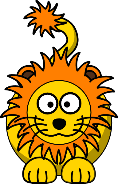 Cartoon Lion With Orange Mane clip art - vector clip art online ...