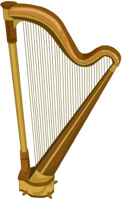 Golden Harp Clipart