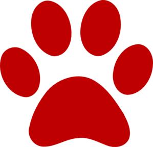 Red paw print clipart