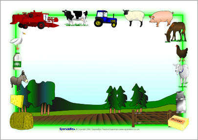 Farm-themed A4 page borders (SB3887) - SparkleBox