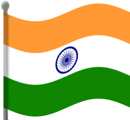 Indian flag clipart with stick