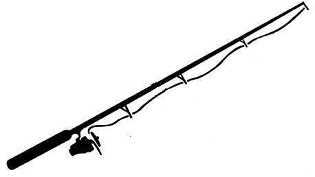 Fishing rod clipart black and white
