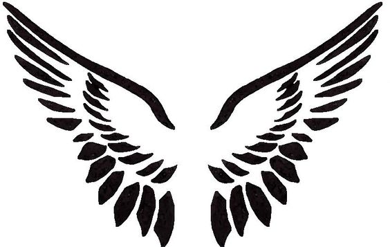 Angel wings with halo clip art