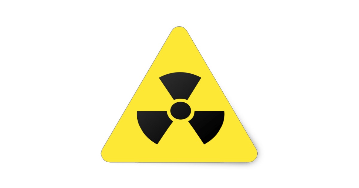 Radioactive Nuclear Hazard Warning Symbol Triangle Sticker | Zazzle