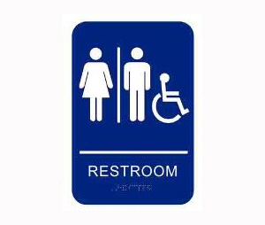 Cal-Royal CARSH68-BLU Unisex Handicap Restroom Sign - Blue ...