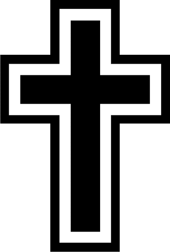 Cross with Outline Vinyl Decal Sticker