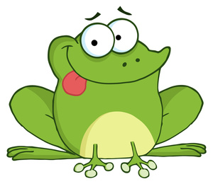 Frog Clipart Image - Cute Cartoon Frog with Tongue Stocking Out