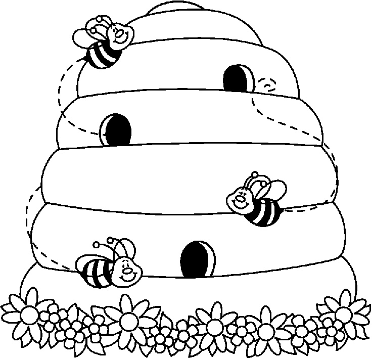 beehive clipart black and white - photo #2