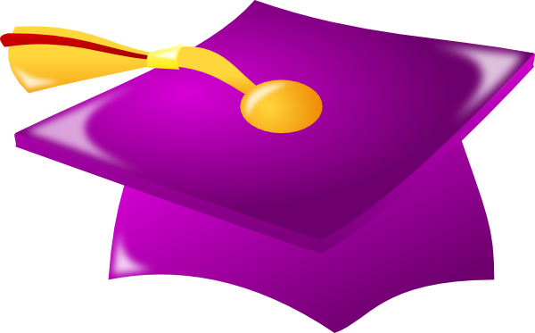 Purple Graduation Hat With Tassle Clip Art - vector ...