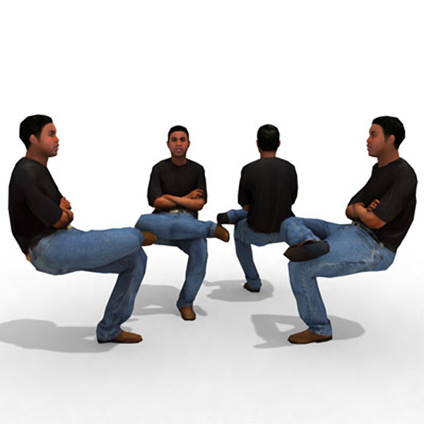 16 people casual 3d model