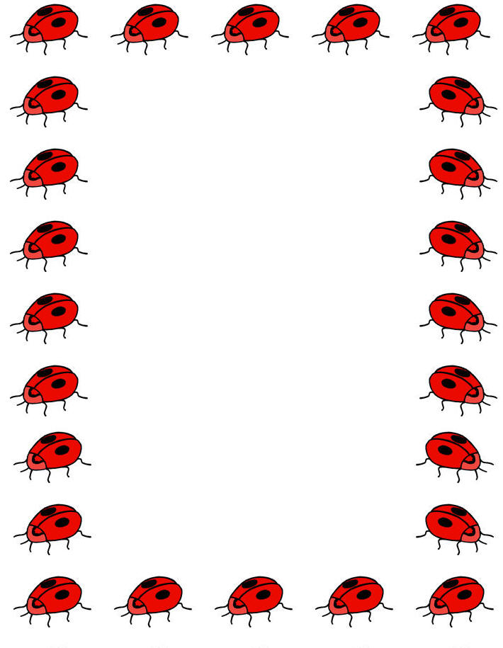 free ladybugs border stationery, free printable ladybugs border ...