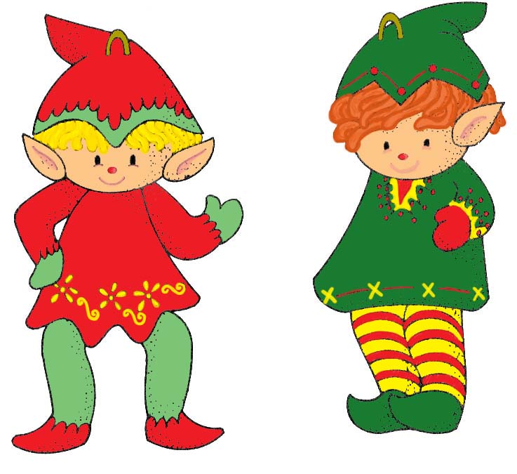 Christmas Elves….two cute wooden ornaments | Cotton Arts Boutique