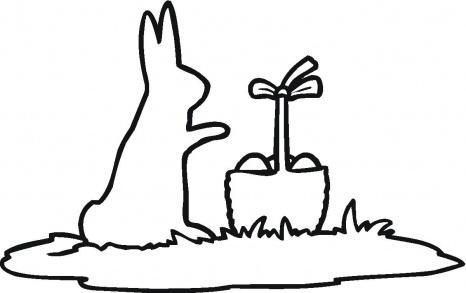 Rabbit And Easter Basket Outline coloring page | Super Coloring