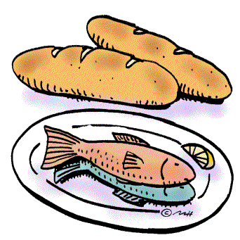 bread and fish (in color) - Clip Art Gallery