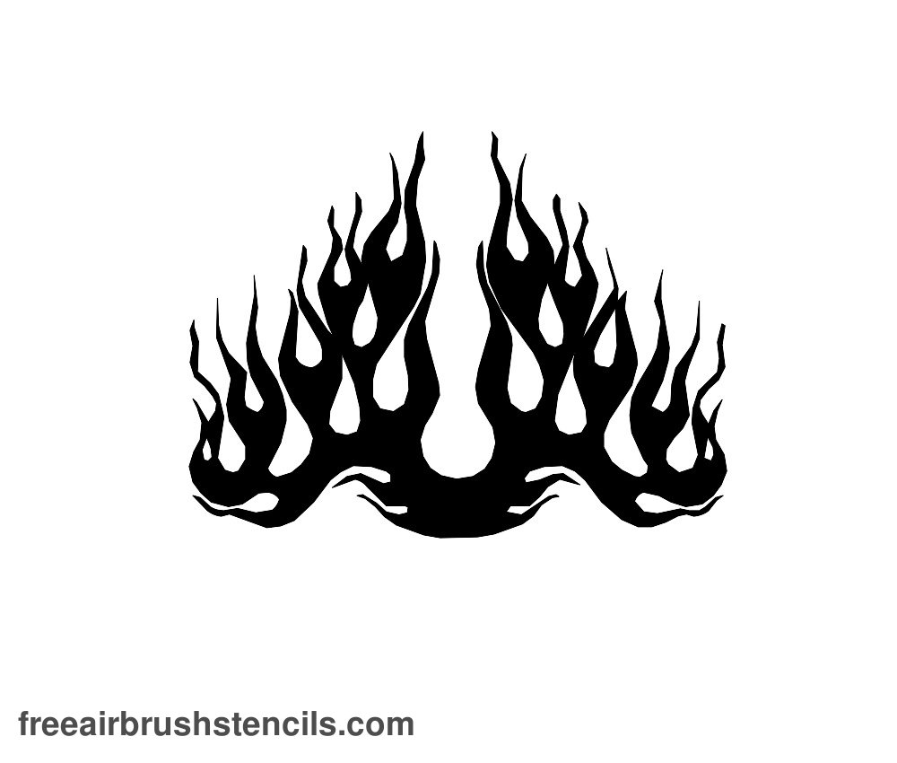 Free Flame Pattern #81 Airbrush Stencil - Freeairbrushstencils