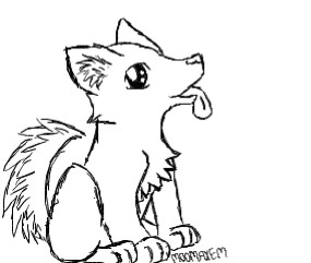 Free baby wolf Lineart