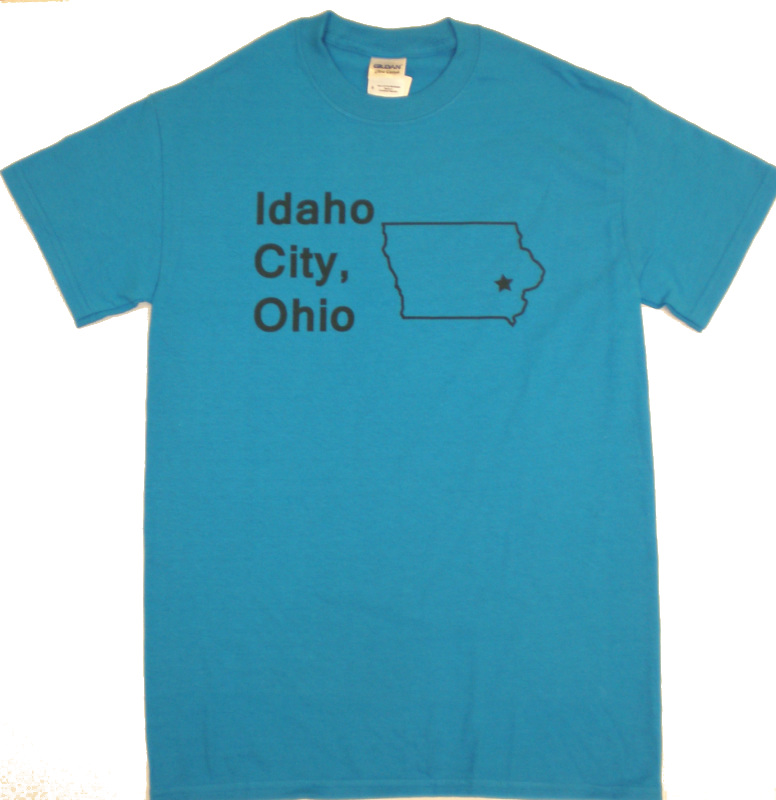 Idaho City, Ohio Outline Map Tee by Gildan