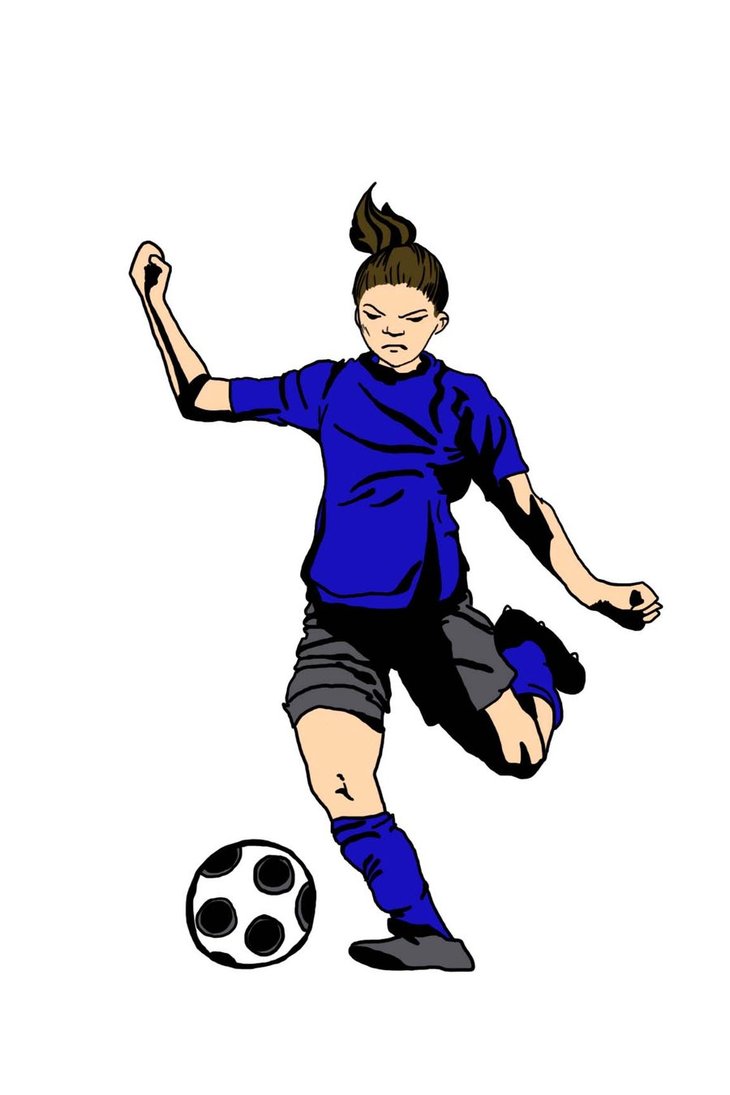 Woman soccer player clipart